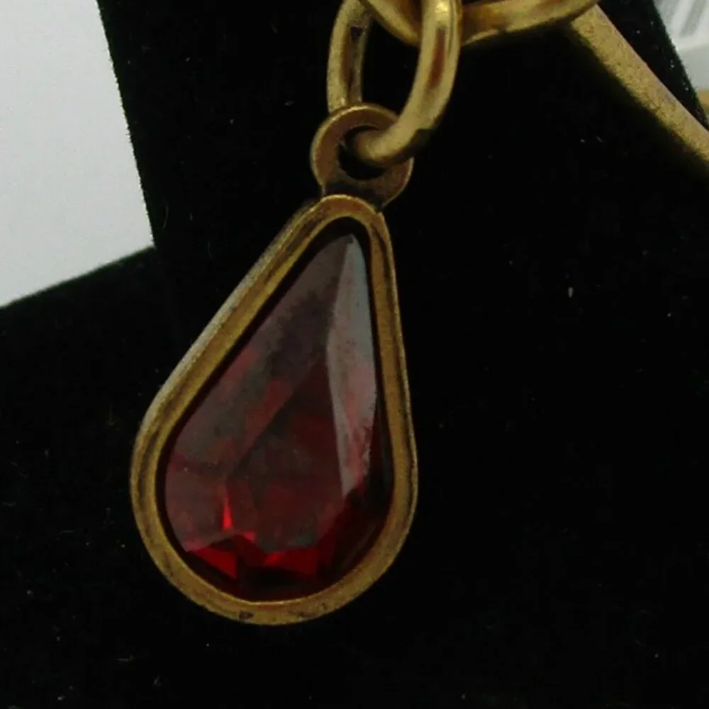 ALEX AND ANI Goldtone Bracelet JANUARY Red Stone Teardrop - Picture 2 of 2